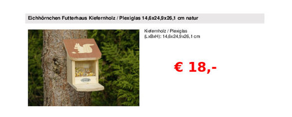 Eichhörnchen-Futterhaus