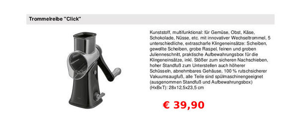 Trommelreibe Gefu