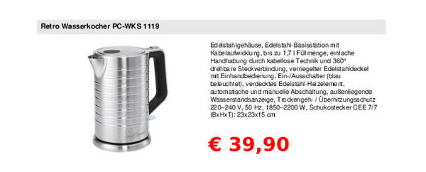 Wasserkocher Proficook
